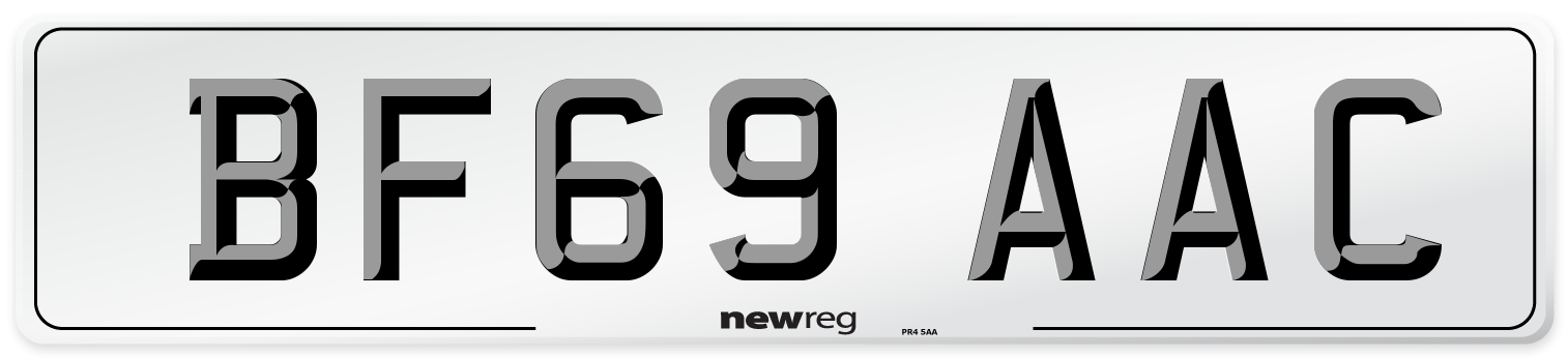BF69 AAC Number Plate from New Reg